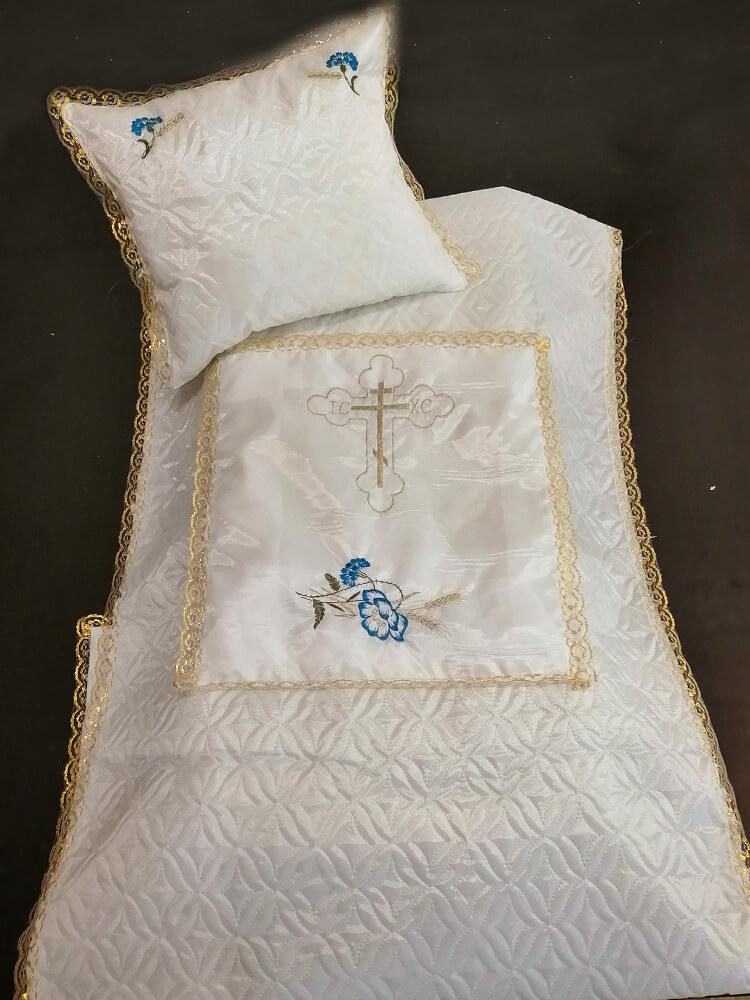 Комплект погребальный с церковной вышивкой