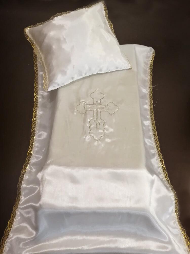 Комплект погребальный с церковной вышивкой